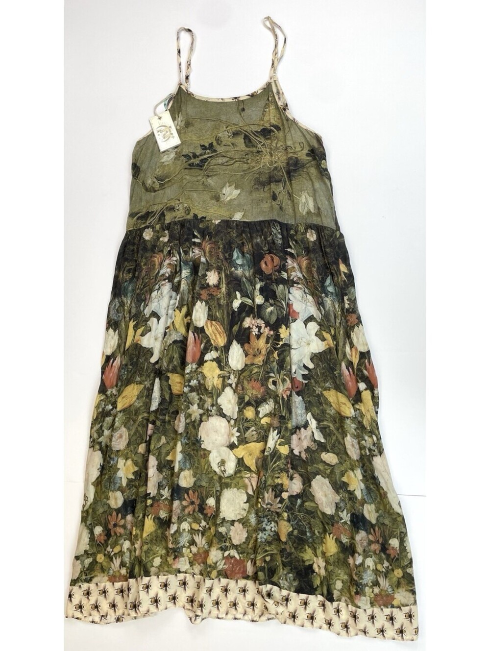 NWT Market of Stars Fleur de Soleil Bohéme Slip Dress Floral Botanical Maxi L/XL